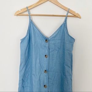 LOU + GREY Chambray spaghetti strap dress